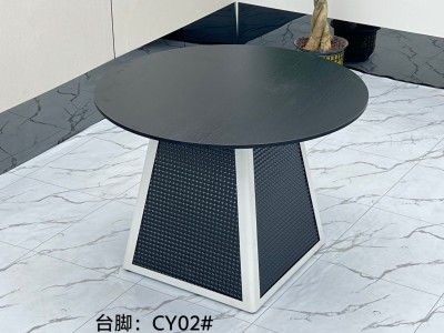 型号：CY02#  圆桌配托板（也可以配台圈） 材质：碳素钢底架 搭配岩板/微晶石/超晶石 尺寸：1.2米-1.8米图8
