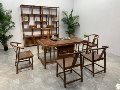 素心茶台 【规格】160*80*71CM 【材质】橡木 【颜色】板栗色图5