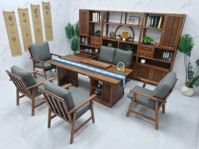 清韵（新款） 【规格】200/220/240*90*75CM 【材质】橡木乌金木工艺 【颜色】北美胡图6