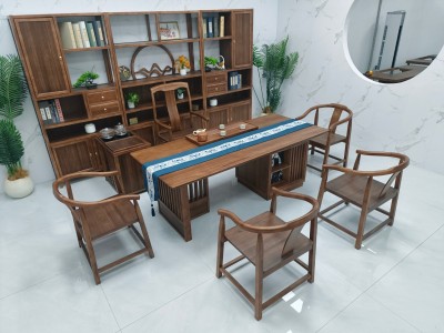 清韵（新款） 【规格】200/220/240*90*75CM 【材质】橡木乌金木工艺 【颜色】北美胡图8
