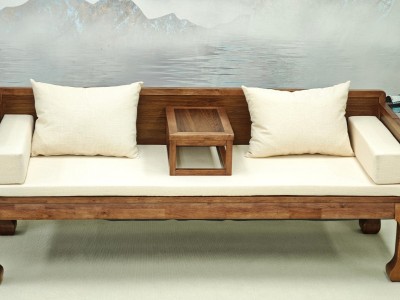 虎脚罗汉床 【规格】178/198*68*78CM 【材质】橡木乌金木工艺 【颜色】北美胡/黑胡桃图5