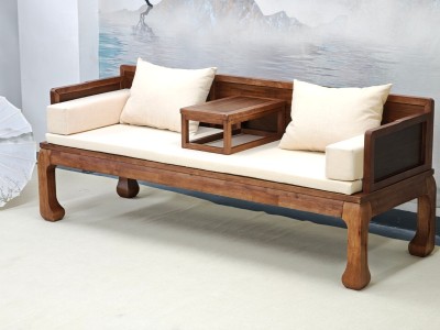虎脚罗汉床 【规格】178/198*68*78CM 【材质】橡木乌金木工艺 【颜色】北美胡/黑胡桃图7