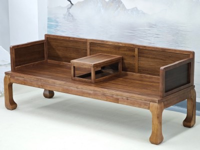 虎脚罗汉床 【规格】178/198*68*78CM 【材质】橡木乌金木工艺 【颜色】北美胡/黑胡桃图8