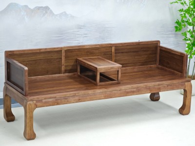 虎脚罗汉床 【规格】178/198*68*78CM 【材质】橡木乌金木工艺 【颜色】北美胡/黑胡桃图9