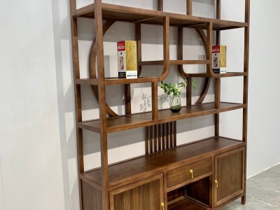 灯笼博古架 【规格】150*33*196CM 【材质】橡木 【颜色】北美胡/黑胡桃图5