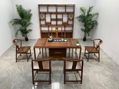 素心茶台茶桌 【规格】160*80*71CM 【材质】橡木 【颜色】板栗色图6