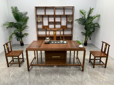 素心茶台茶桌 【规格】160*80*71CM 【材质】橡木 【颜色】板栗色图9