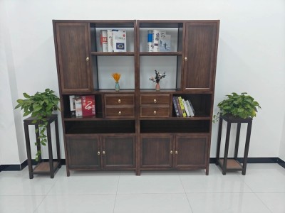 高品富贵博古架 【尺寸】316×33×196CM（三组合） 【材质】橡木（4*3CM加粗） 【颜色】北美胡/黑胡桃图4