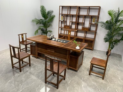 骏顺茶台 【规格】180/200*78*73CM 【材质】橡木 【颜色】板栗色图6