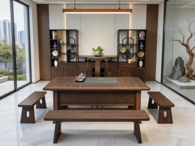 高端清和茶桌 材质：乌金 颜色：紫胡桃 规格： 180*85*75CM 200*85*75CM 220*85*75CM 240*85*75CM图5