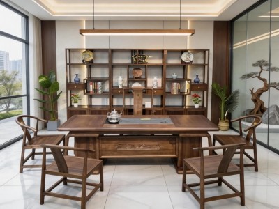 观然茶桌 材质：金楸檀 颜色：浅黑胡桃 规格： 200*88*75cm 220*88*75cm 240*88*75cm图2