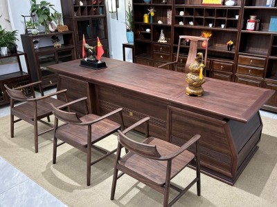 锦泰办公桌 材质: 乌金 颜色: 乌金色/可定制颜色 规格： 280*100*78cm 300*100*78cm 320*100*78cm图7