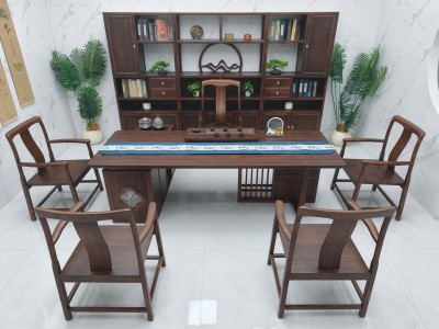 宋和（新款） 【规格】240*90*75CM 【材质】橡木乌金木工艺 【颜色】咖色 全实木实心，高品擦色图5