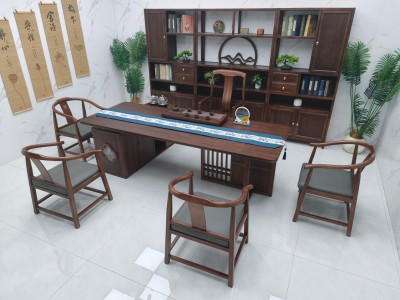 宋和（新款） 【规格】240*90*75CM 【材质】橡木乌金木工艺 【颜色】咖色 全实木实心，高品擦色图6