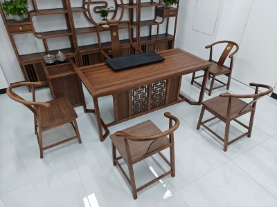 鸿茗干泡台（新款） 【尺寸】180*80*73CM 【材质】橡木 【颜色】北美胡  高品擦色工艺，简约大气，质量过硬图4