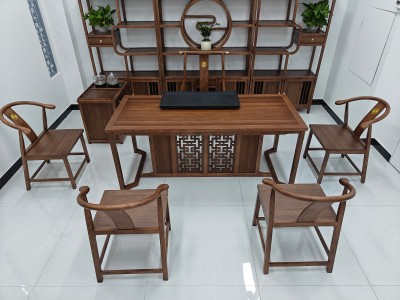 鸿茗干泡台（新款） 【尺寸】180*80*73CM 【材质】橡木 【颜色】北美胡  高品擦色工艺，简约大气，质量过硬图5