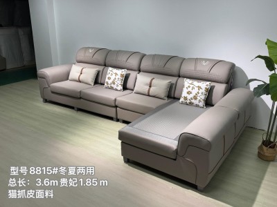现货冬夏两用返单王：8815一2#51 总长.3.6米/1.8米 高弹力海绵 冬夏两用 座包加厚 泰国松木底座         质保10年 座包带连体藤垫可拆洗 冬夏两用。面料：加厚高端猫抓皮 颜色：图4