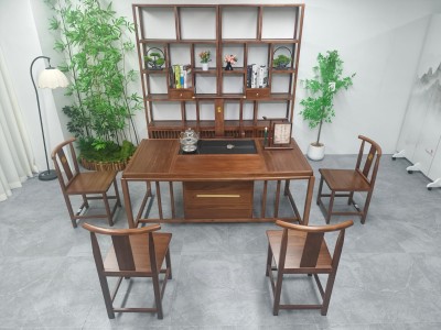 素心茶桌 【规格】160*80*71CM 【材质】乐木樟 【颜色】板栗色图1