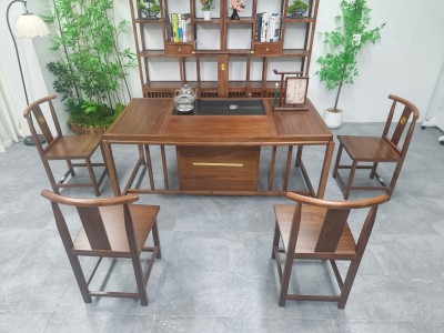 素心茶桌 【规格】160*80*71CM 【材质】乐木樟 【颜色】板栗色图2