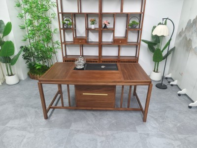 素心茶桌 【规格】160*80*71CM 【材质】乐木樟 【颜色】板栗色图8