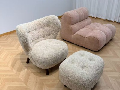 小佩特拉椅 材质： 羊毛卷面料+实木框架+实木脚 颜色： 米白色图6