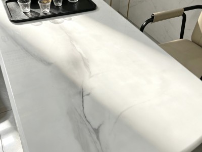 清悦茶台 尺寸：1.2/1.4/1.6m 超晶石桌面，碳素钢柜体，亚克力脚图3