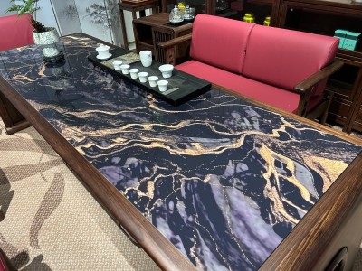 黑耀金奢石茶台 材质： 乌金木+奢石 颜色： 北美黑胡桃色图9